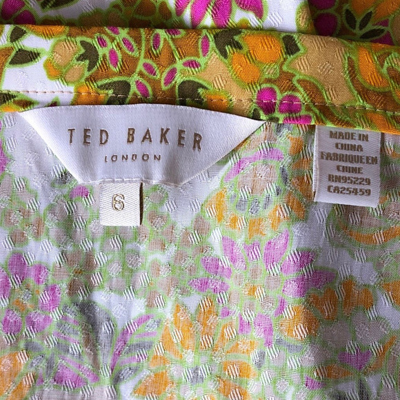 Ted Baker Odissa Skirt Floral Asymmetric Tiered Ruffle Midi NWOT US 14 - Picture 7 of 12